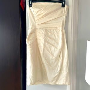 Cream strapless mini dress